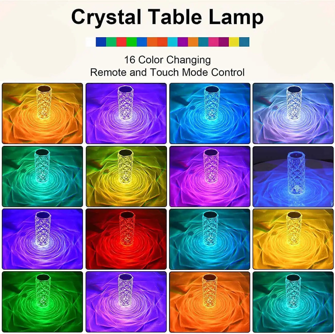 Rechargeable 16 Colors RGB Rose LED Night Light